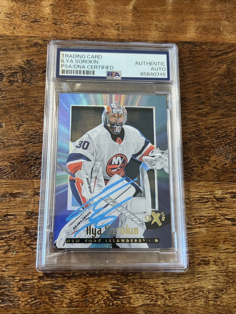 Ilya Sorokin IP Signed Skybox E-X 2000 Card Psa Dna Slab Autographed Islanders