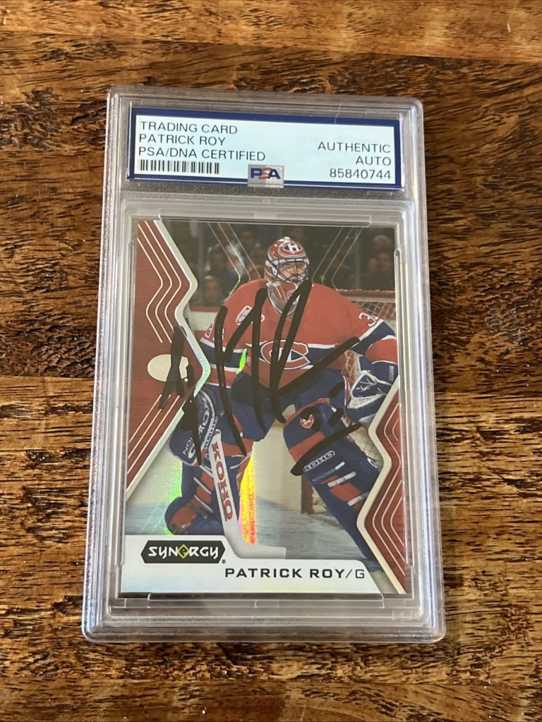 Patrick Roy IP Signed UD Synergy Card PSA DNA Coa Slab Canadiens Autographed