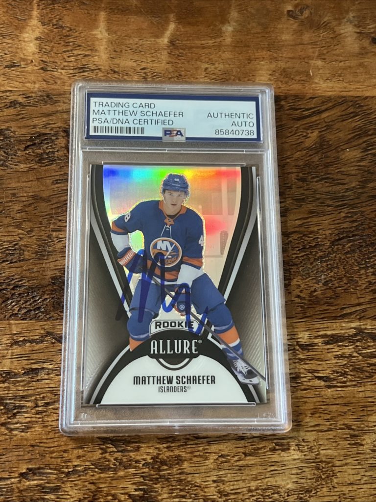 Matthew Schaefer IP Signed UD Allure Rookie Card Psa Dna Coa Slab Islanders Auto