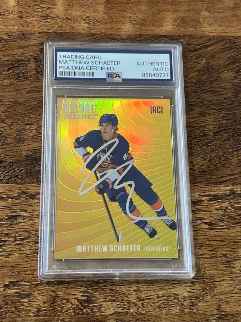 Matthew Schaefer IP Signed UD Allure Rookie Card Psa Dna Coa Slab Islanders Auto