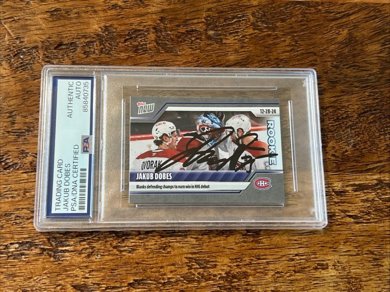 Jakub Dobes IP Signed Topps Now Rookie Card PSA DNA Slab Canadiens Autographed
