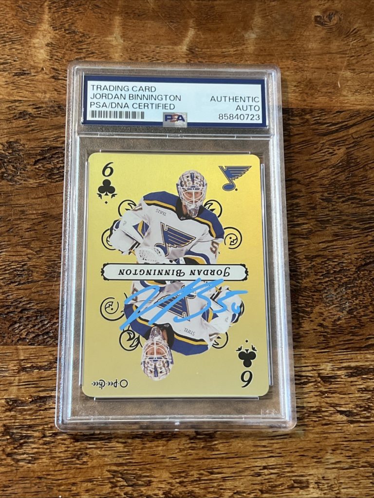 Jordan Binnington IP Signed O Pee Chee Card PSA DNA Coa Slab Blues Autographed