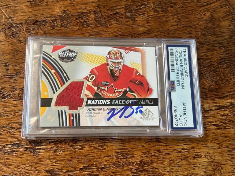 Jordan Binnington IP Signed SP Game Used Jersey Card PSA DNA Coa Slab Blues Auto