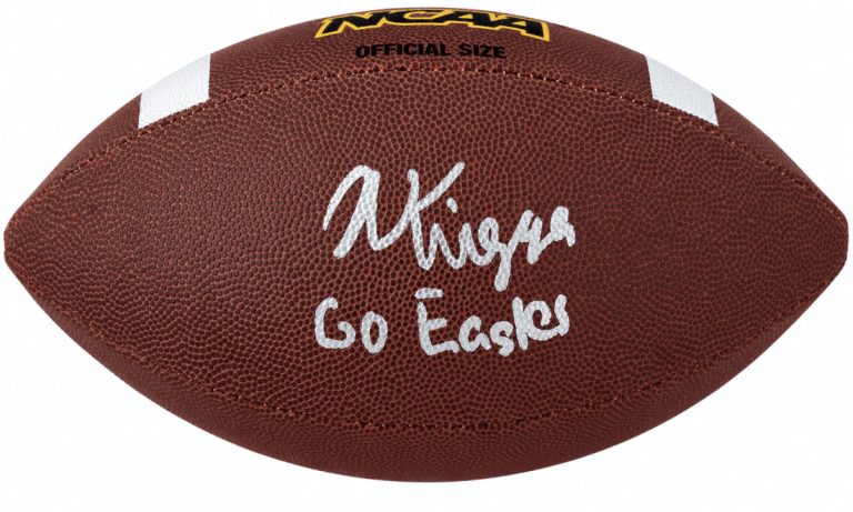 Noah Knigga Signed Wilson NCAA Full Size Football w/Go Eagles - (SCHWARTZ COA)