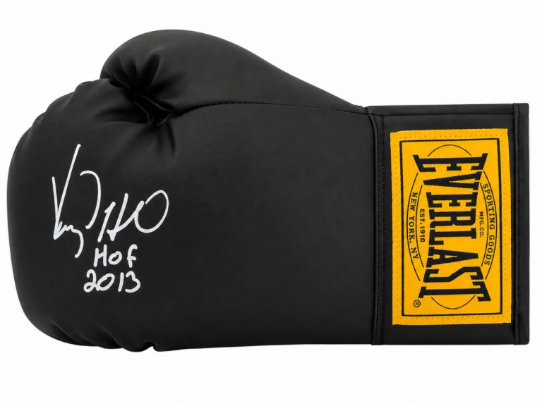 Virgil Hill Signed Everlast Black Full Size Boxing Glove w/HOF'13 (SCHWARTZ COA)