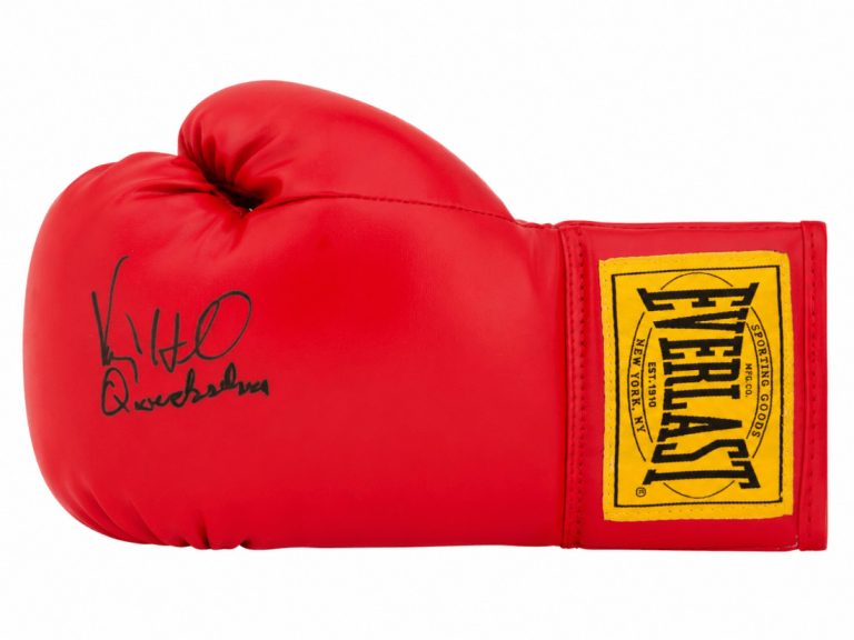 Virgil Hill Signed Everlast Red Full Size Boxing Glove w/Quicksilver - (SS COA)