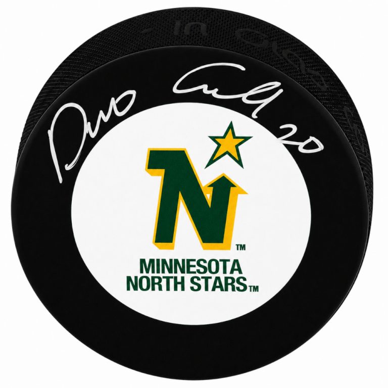 Dino Ciccarelli Signed Minnesota North Stars Logo Hockey Puck - (SCHWARTZ COA)