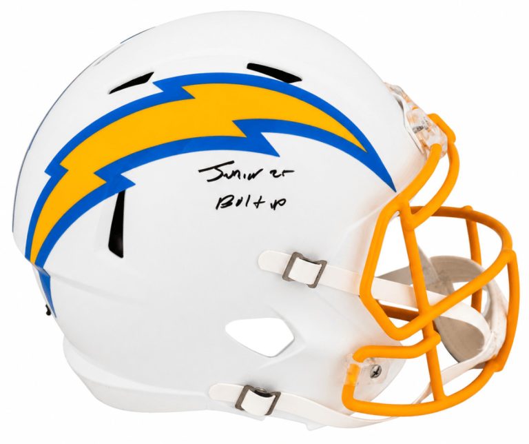 Junior Colson Signed Chargers Riddell F/S Replica Helmet w/Bolt Up! - (SS COA)