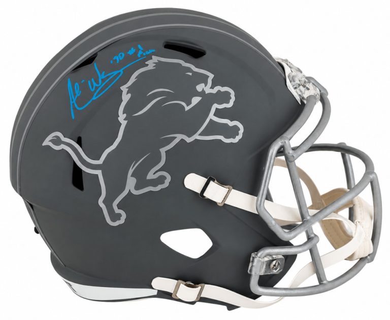 Andre Ware Signed Lions SLATE Riddell F/S Replica Helmet w/90 #1 Pick - (SS COA)