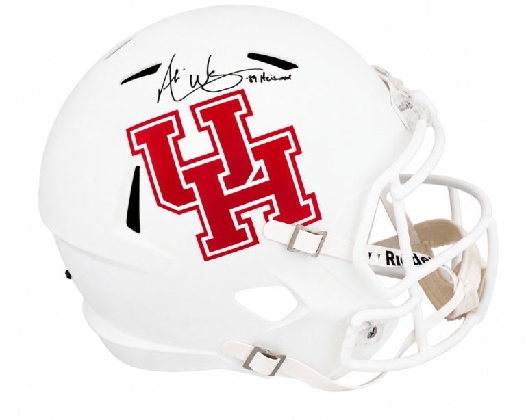 Andre Ware Signed Houston Riddell Full Size Replica Helmet w/Heisman - (SS COA)