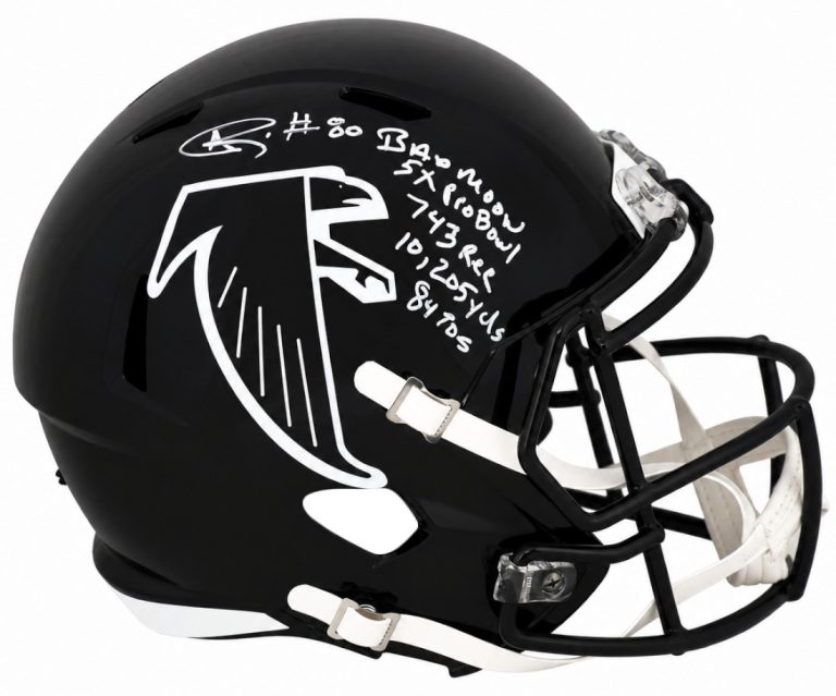 Andre Rison Signed Falcons (90-02) Riddell F/S Replica Helmet w/5-Insc -(SS COA)