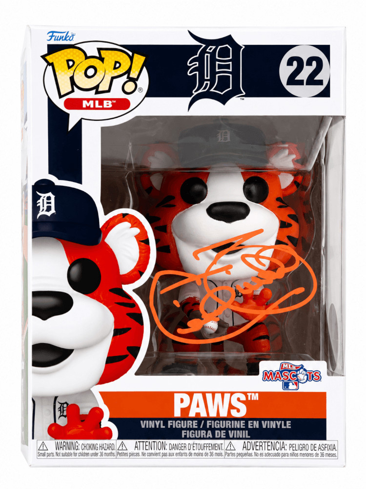 Cecil Fielder Signed Tigers 'Paws' MLB Mascot Funko Pop Doll #22 -(SCHWARTZ COA)