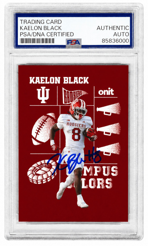 Kaelon Black Signed Indiana 2025 Onit Hoosiers Campus Football Card #CC-7 -(PSA)