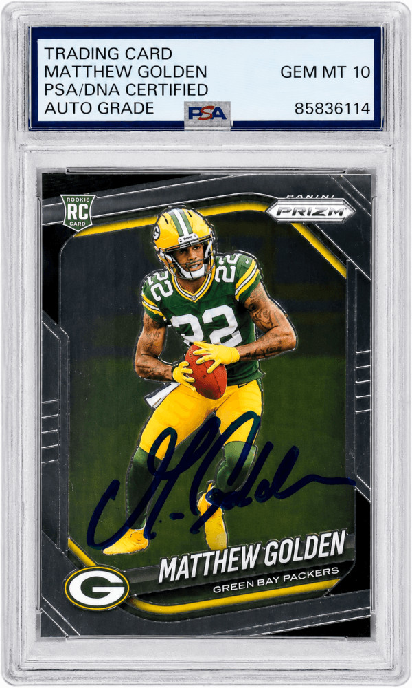 Matthew Golden Signed Packers 2025 Panini Prizm RC Card #326 - (PSA - Auto 10)