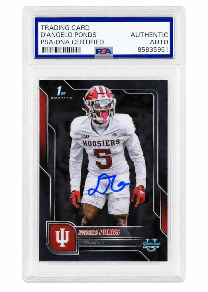 D'Angelo Ponds Signed Indiana 2025 Bowman Chrome Refractor Card #104 - (PSA/DNA)