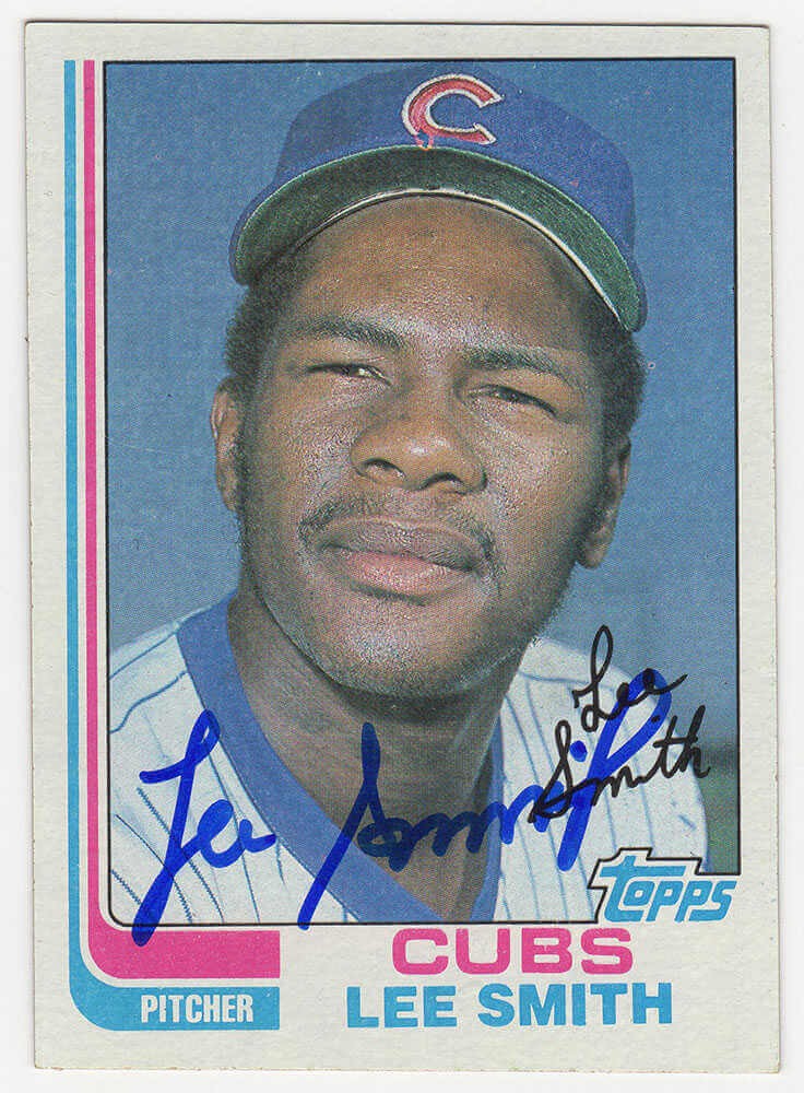 Lee Smith Signed Cubs 1982 Topps Rookie Baseball Card #452 - (SCHWARTZ COA)