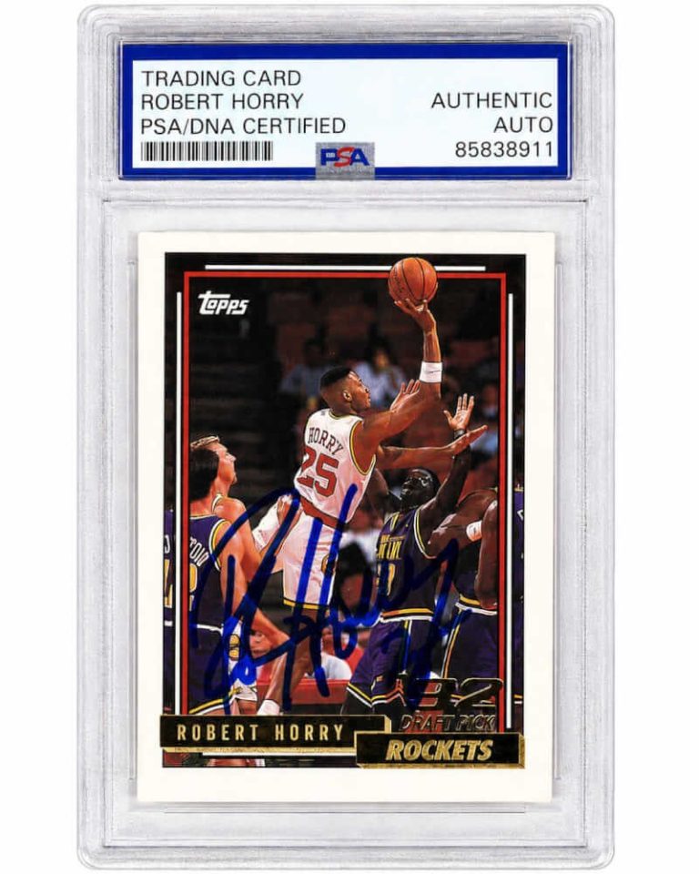 Robert Horry Signed Rockets 1992 Topps GOLD Rookie Basketball Card #308 -PSA/DNA