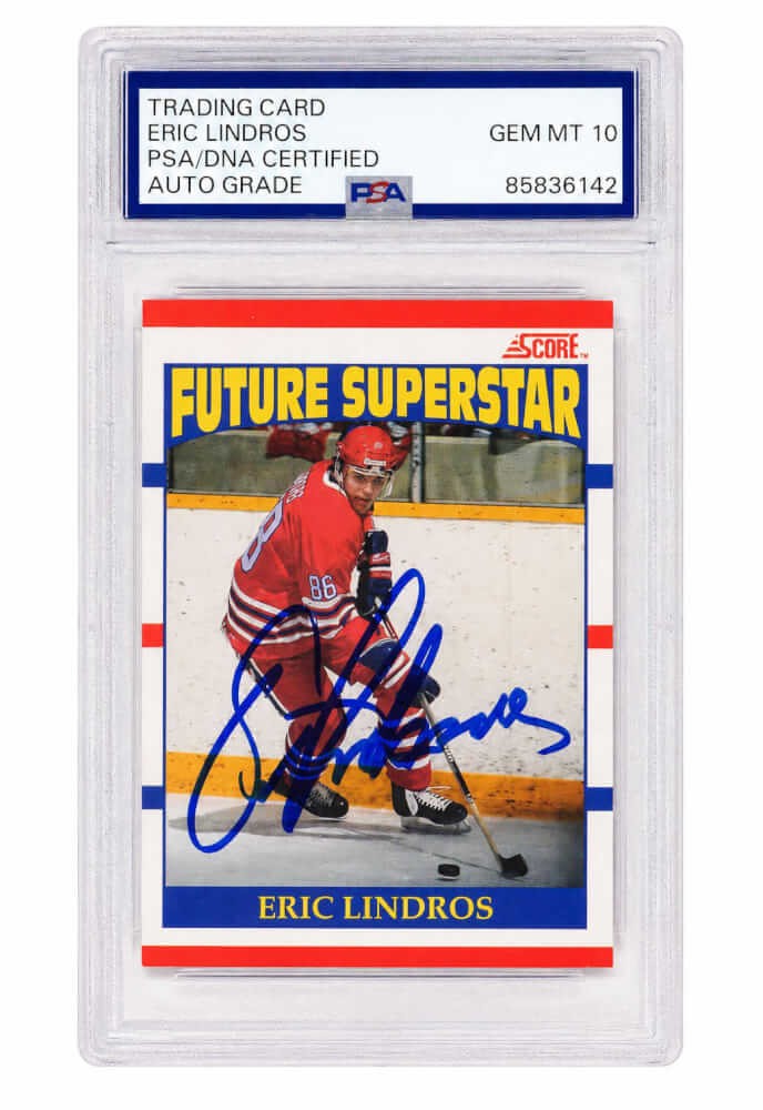 Eric Lindros Signed 1990 Score Future Superstar RC Card #440 - (PSA - Auto 10)