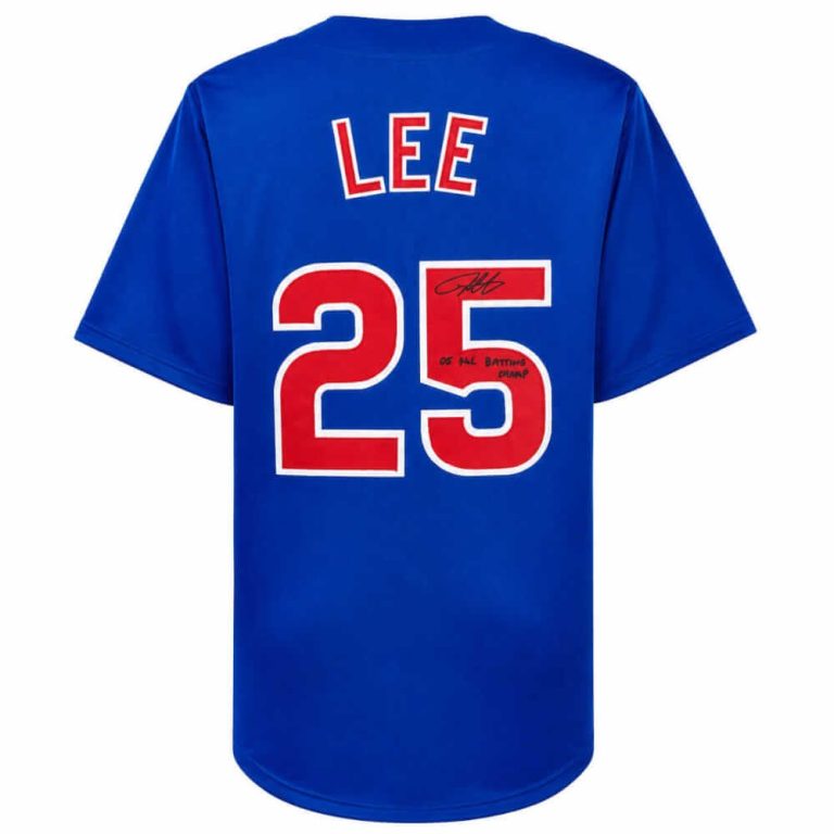 Derrek Lee Signed Blue Custom Baseball Jersey w/05 NL Batting Champ - (SS COA)