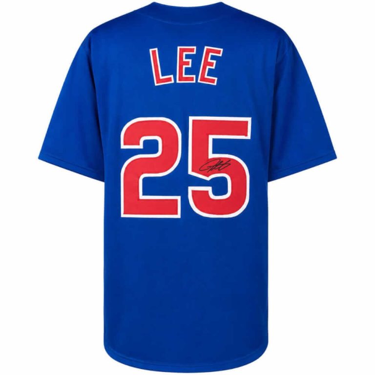 Derrek Lee (CUBS) Signed Blue Custom Baseball Jersey - (SCHWARTZ SPORTS COA)