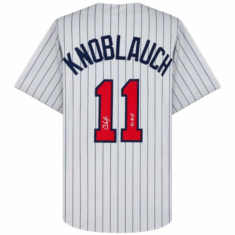 Chuck Knoblauch Signed Grey Pinstripe Custom Baseball Jersey w/ROY'91 - (SS COA)