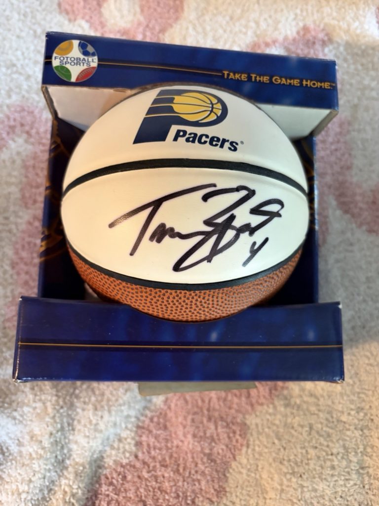 Travis Best Indiana Pacers Signed Mini Basketball Georgia Tech Yellow Jackets