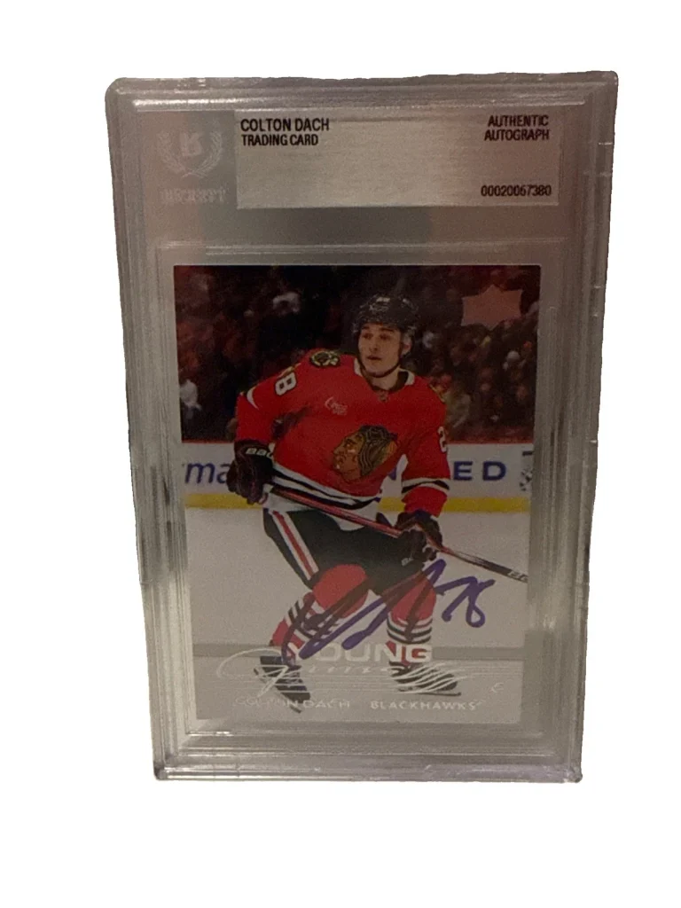 COLTON DACH signed Chicago Blackhawks 2025-26 Young Guns RC Card Beckett #218
