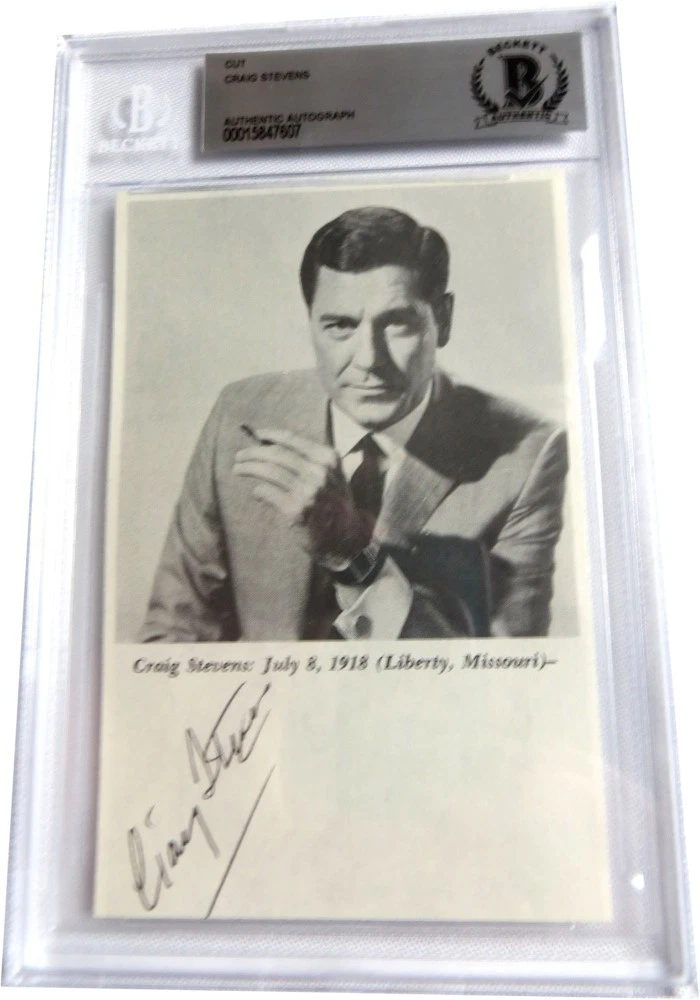 Craig Stevens Signed Autographed Magazine Photo Peter Gunn Actor BAS 7607