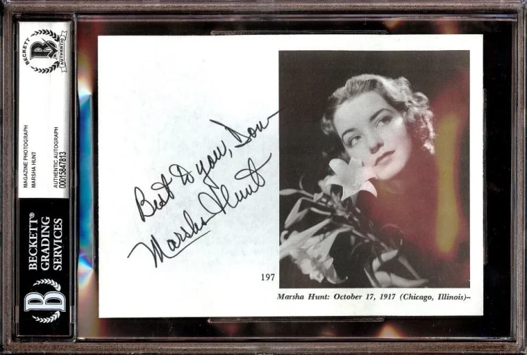 Marsha Hunt Signed Autographed Magazine Photo Hollywood Actress BAS Slabbed