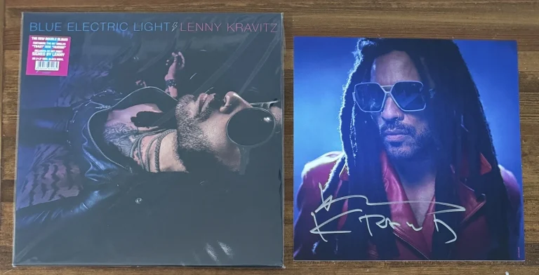 Lenny Kravitz Blue Electric Light Vinyl & Autographed Photo Signed PSA DNA COA