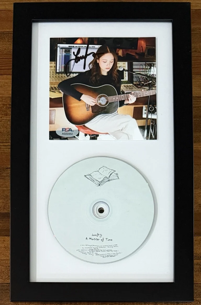 FRAMED SIGNED Laufey AUTOGRAPH Photo Art Card & A Matter Of Time CD PSA DNA COA
