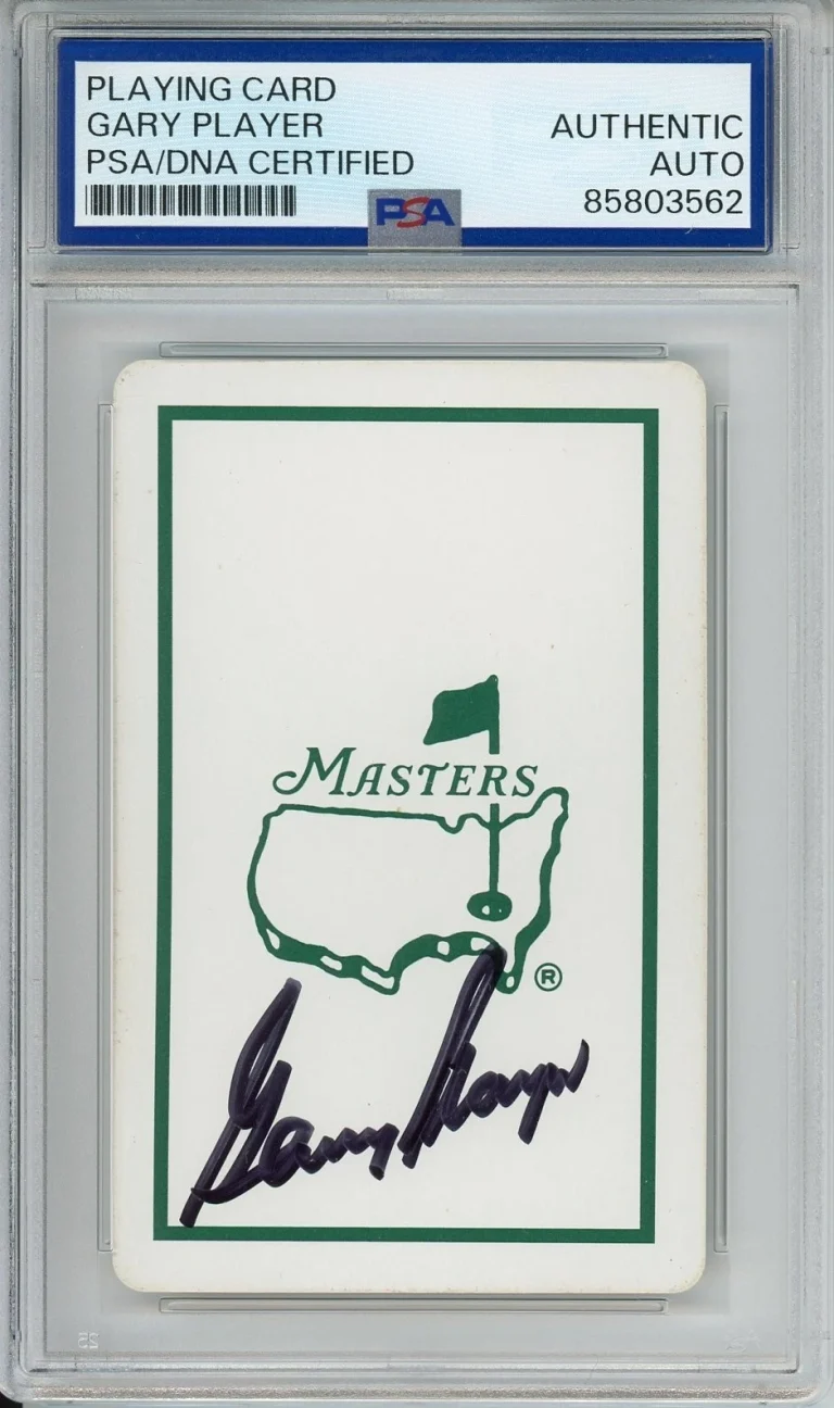 OFFICIAL MASTERS GOLF AUGUSTA PLAYING CARD GARY PLAYER SIGNED PSA DNA COA AUTO