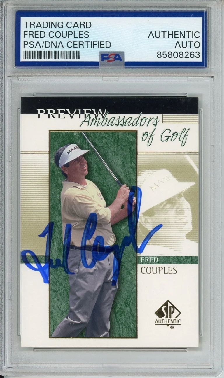 2001 UD SP AUTHENTIC GOLF FRED COUPLES SIGNED PREVIEW CARD PSA DNA COA AUTOGRAPH