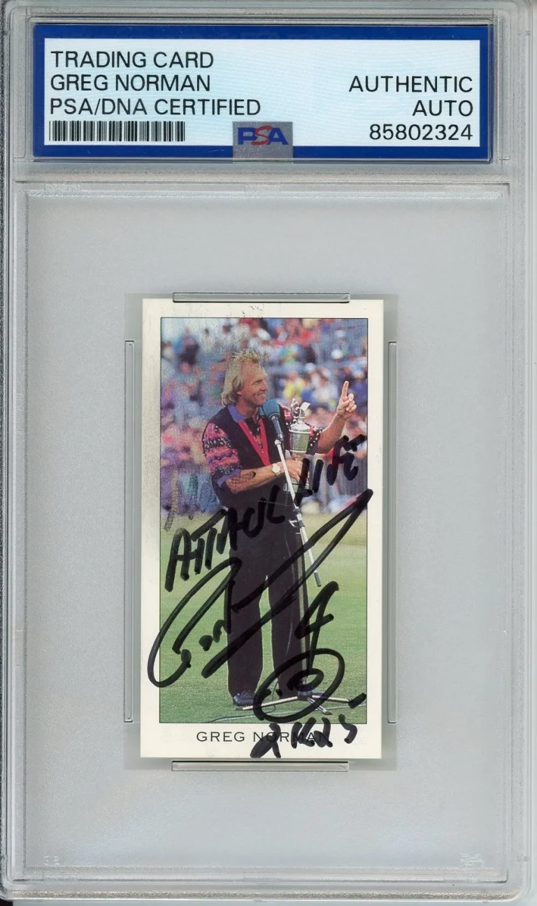 1994 DORMY COLLECTION GREG NORMAN SIGNED PSA DNA COA AUTOGRAPH LIV GOLF PGA TOUR