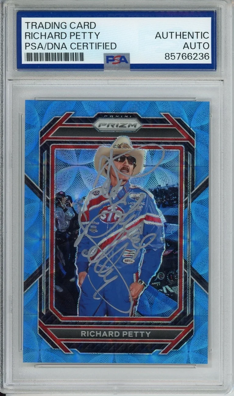 2023 PANINI PRIZM RACING BLUE 47/99 RICHARD PETTY SIGNED AUTOGRAPH PSA DNA COA