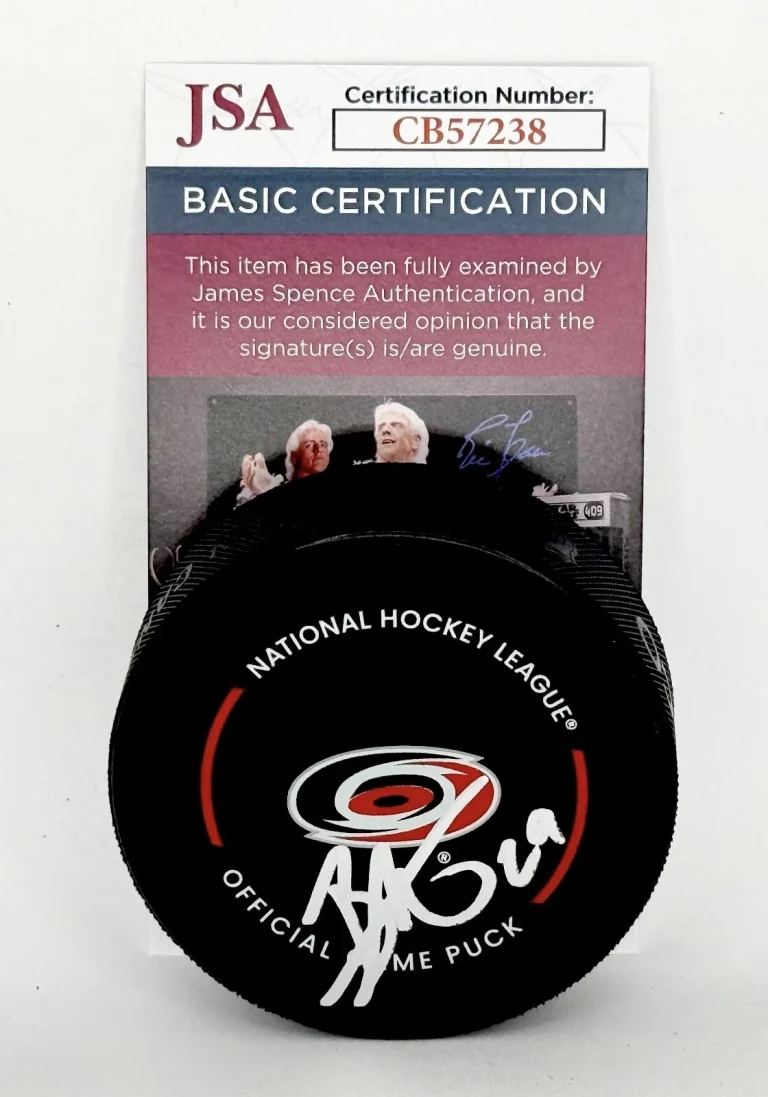Bradly Nadeau signed Carolina Hurricanes Official Game Puck autographed JSA