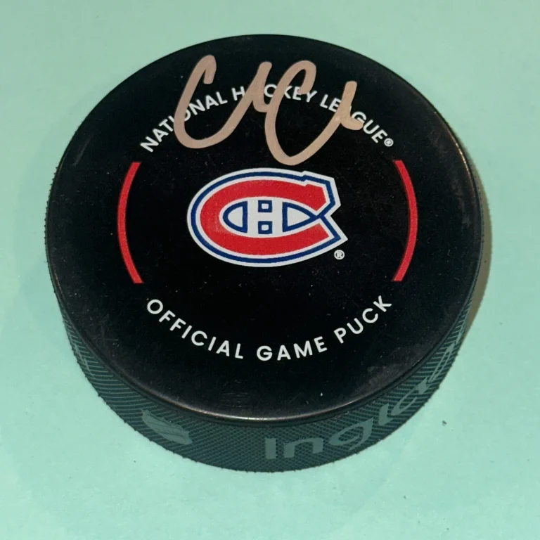 COLE CAUFIELD Signed Montreal CANADIENS Official GAME Puck Beckett (BAS)