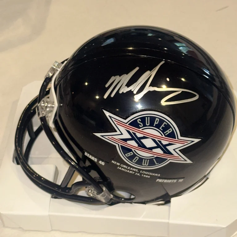 MIKE SINGLETARY Signed Chicago BEARS SUPER BOWL XX VSR4 Mini-helmet Beckett BAS