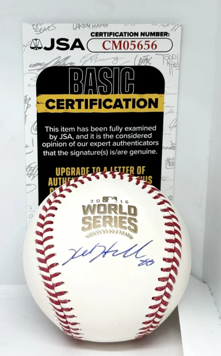 Kyle Hendricks Chicago Cubs signed 2016 World Series Baseball Ball JSA COA