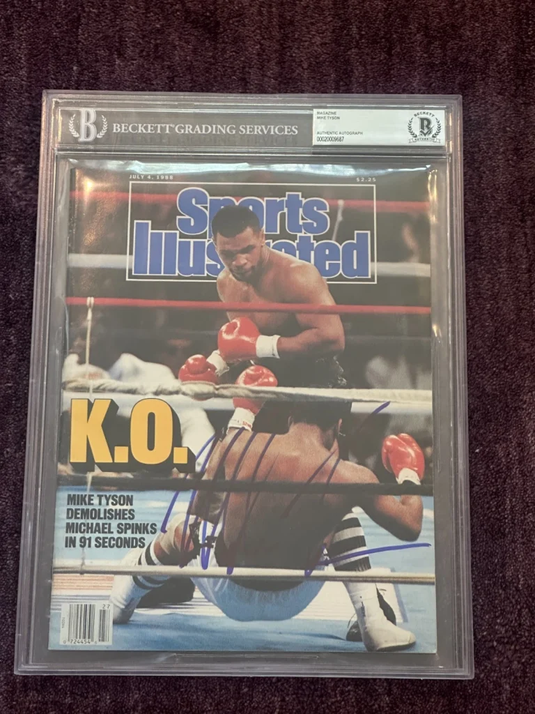 MIKE TYSON Signed 7/4/88 SPORTS ILLUSTRATED Magazine BAS Beckett & Encapsulated