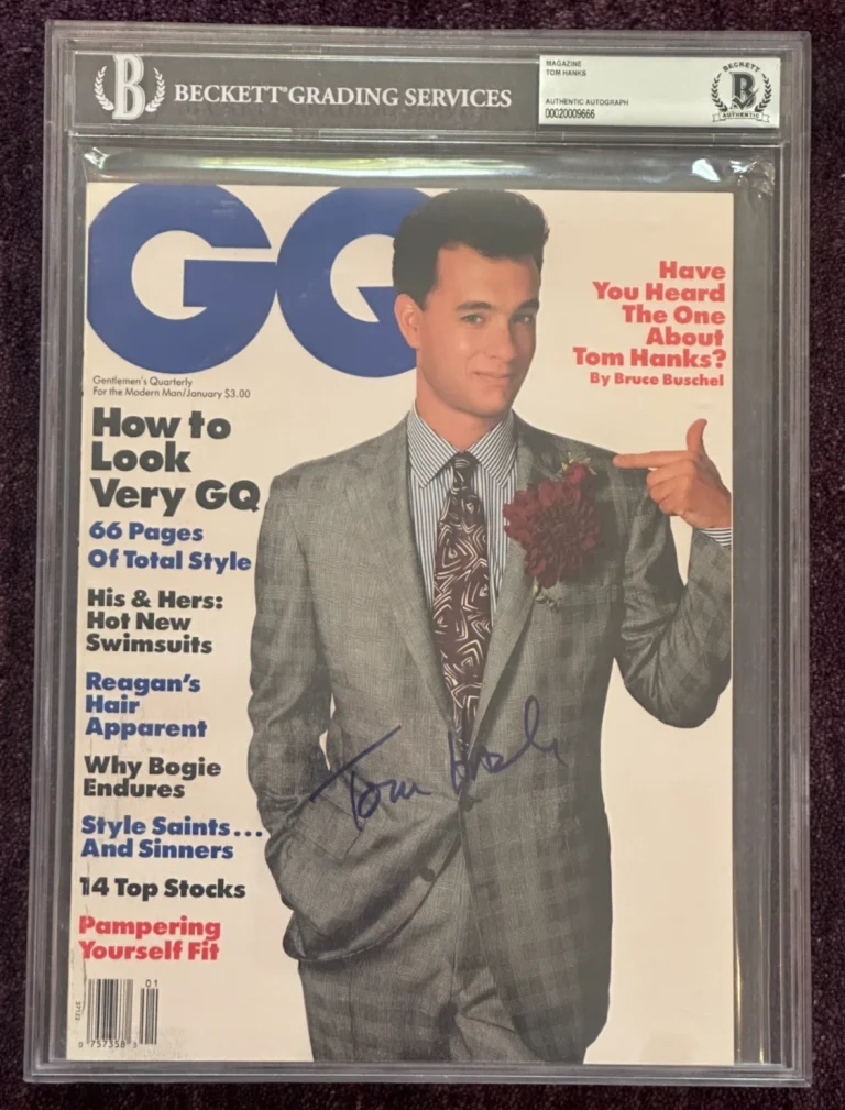TOM HANKS Signed January 1988 GQ Magazine BAS Beckett & Encapsulated NO Label