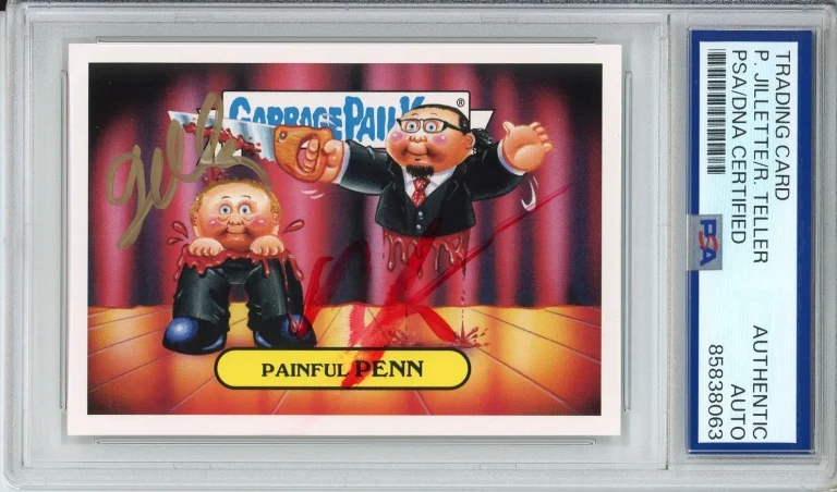 2016 Topps Garbage Pail Kids GPK Painful Penn & Teller SIGNED PSA DNA COA Auto