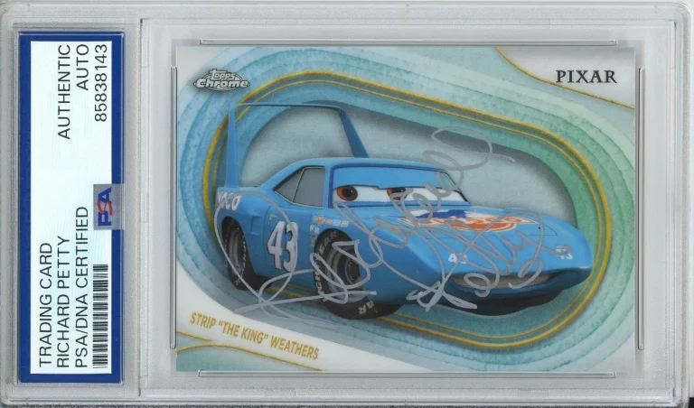 2025 TOPPS CHROME DISNEY CARS SIGNED REFRACTOR KING RICHARD PETTY PSA DNA COA