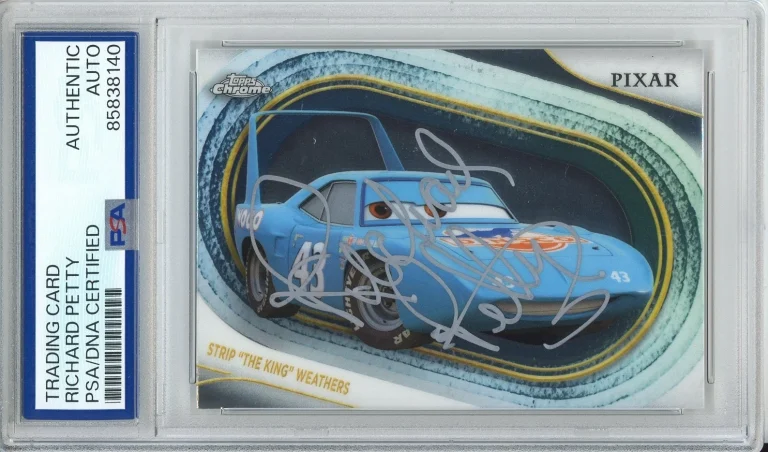 2025 TOPPS CHROME DISNEY CARS SIGNED STRIP THE KING RICHARD PETTY PSA DNA AUTO