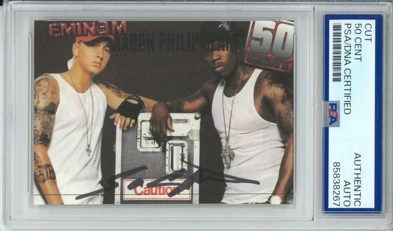 50 Cent Curtis Jackson SIGNED Picture w/ Eminem PSA DNA Certified COA Autograph