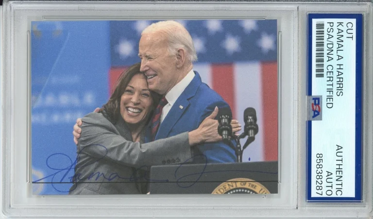Vice President Kamala Harris SIGNED Picture w/ Biden PSA DNA COA CUT AUTOGRAPH