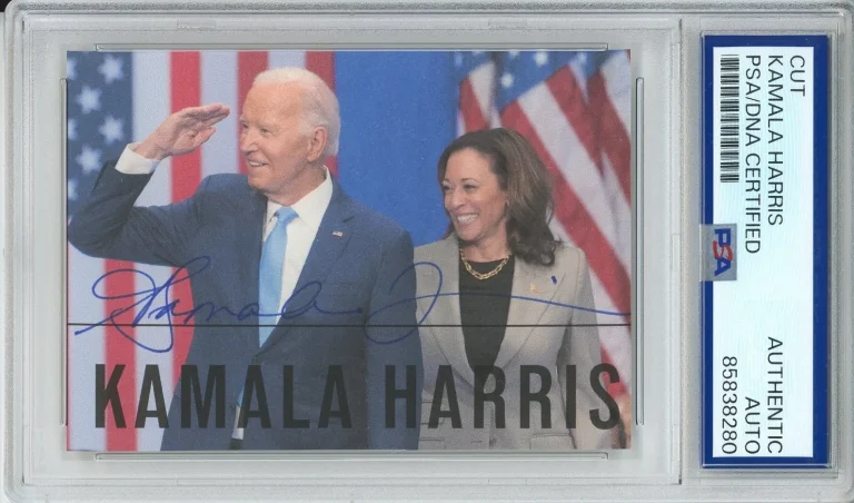 Vice President Kamala Harris SIGNED Picture with Biden PSA DNA COA CUT AUTOGRAPH