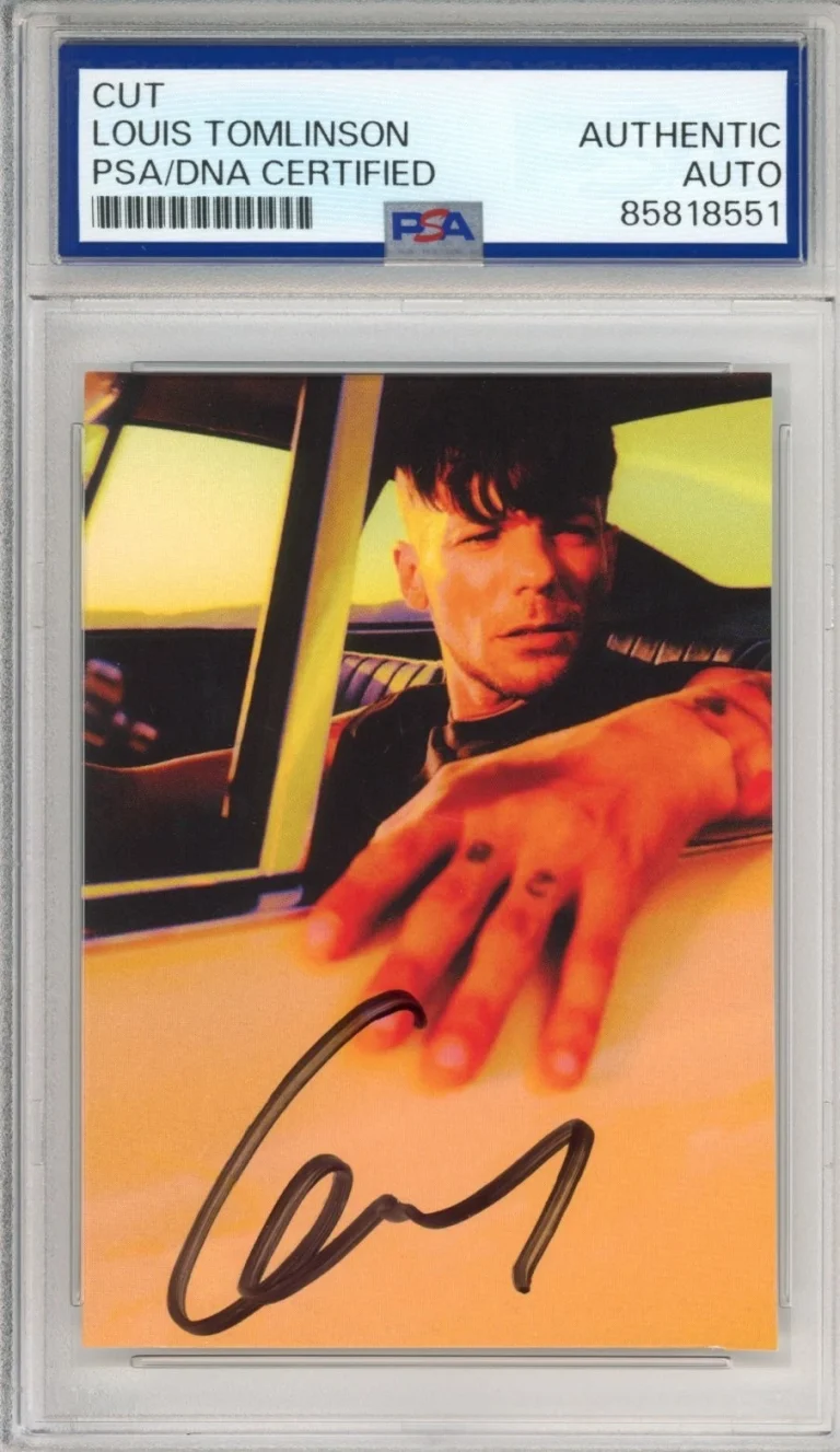 Louis Tomlinson SIGNED ALBUM COVER Picture Cut Autograph PSA DNA Authentic COA