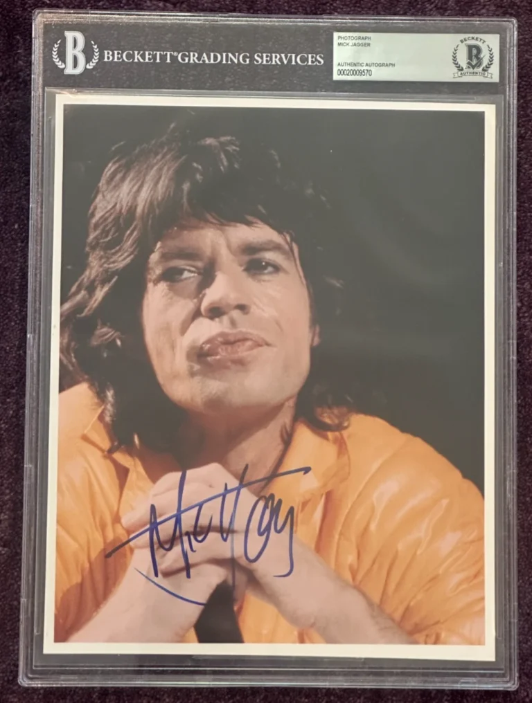 MICK JAGGER Signed ROLLING STONES 8 X 10 PHOTO Beckett Encapsulated (BAS)