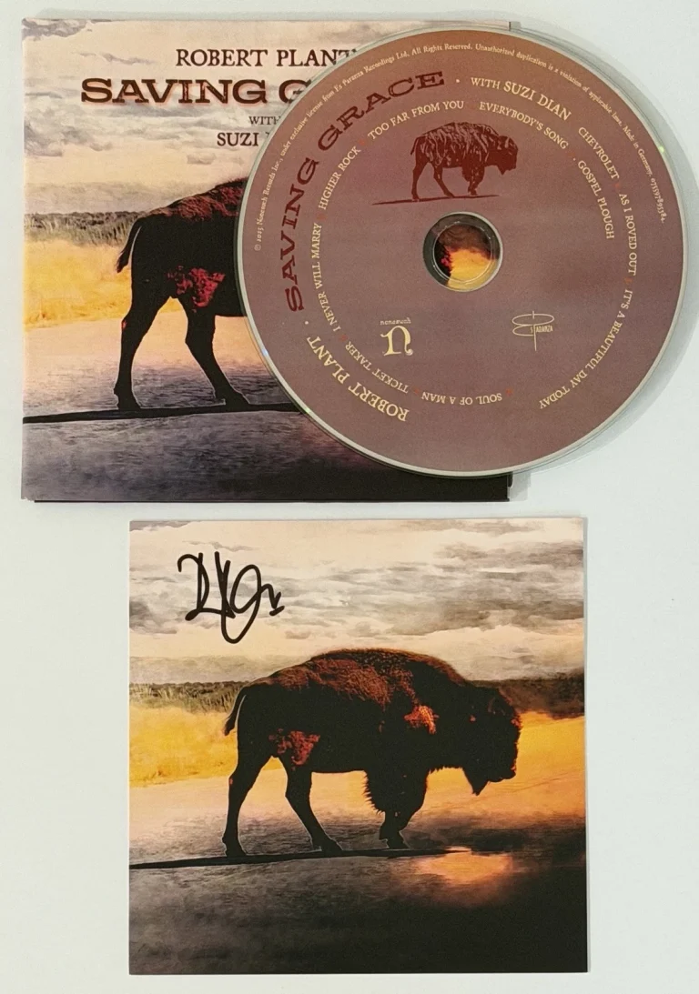 ROBERT PLANT LED ZEPPELIN SIGNED ALBUM COVER ART CARD & CD PSA DNA COA AUTOGRAPH